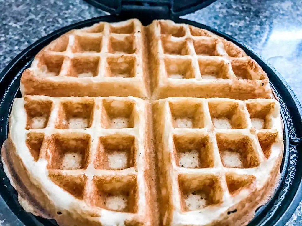 Cook the waffles in a preheated waffle iron sprayed with cooking spray.