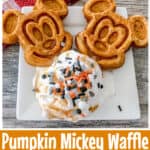 Pumpkin Mickey Waffle Ice Cream Sundae