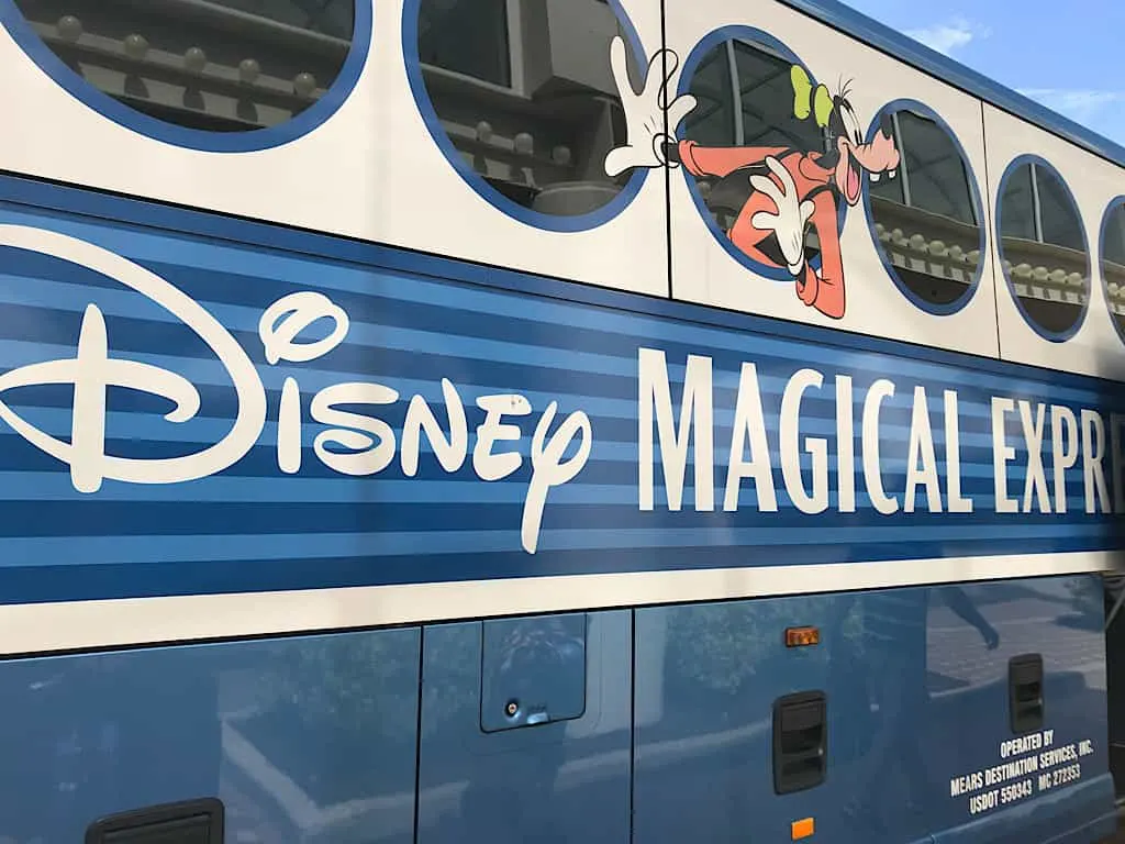Close.up of Disney's Magical Express Bus