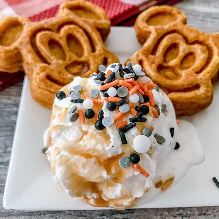 Mickey Pumpkin Waffle Sundae