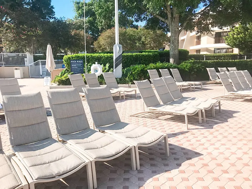 Seating at the pool of Disney's Contemporary Resort