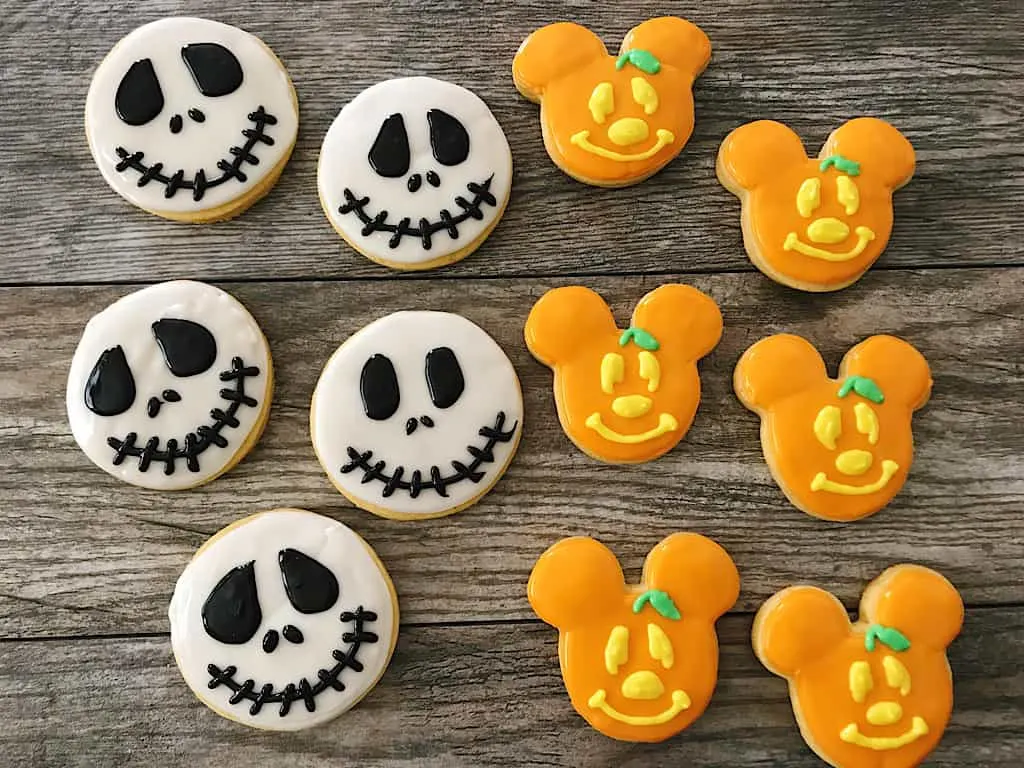 Jack Skellington and Mickey Pumpkin Spice Sugar Cookies