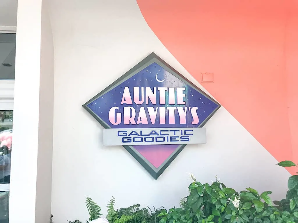 Entrance to Auntie Gravity's Galactic Goodies in Magic Kingdom