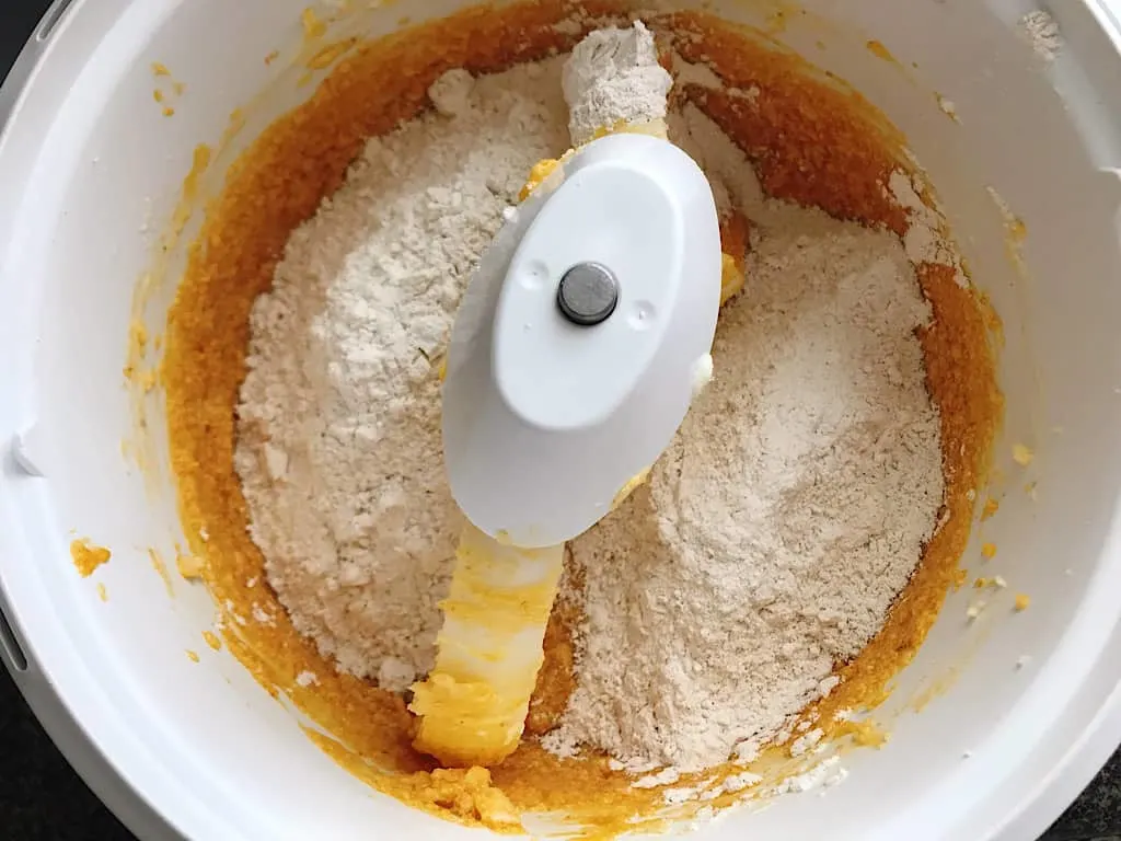 flour in mixer