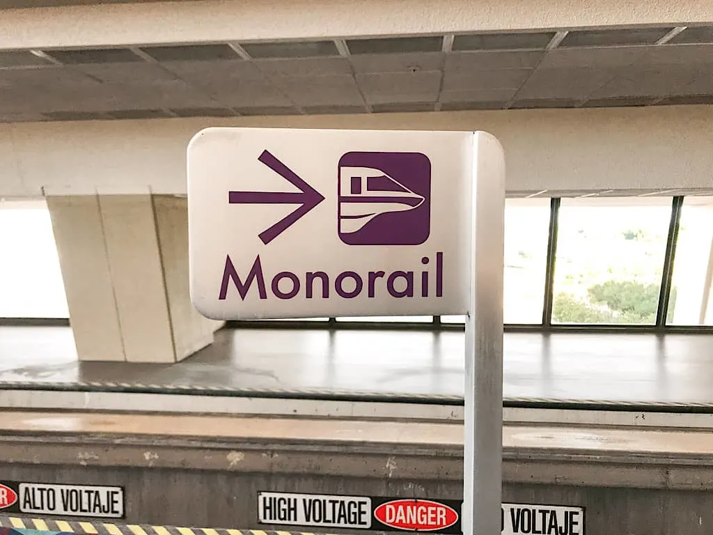 monorail sign at Disney's Contemporary Resort