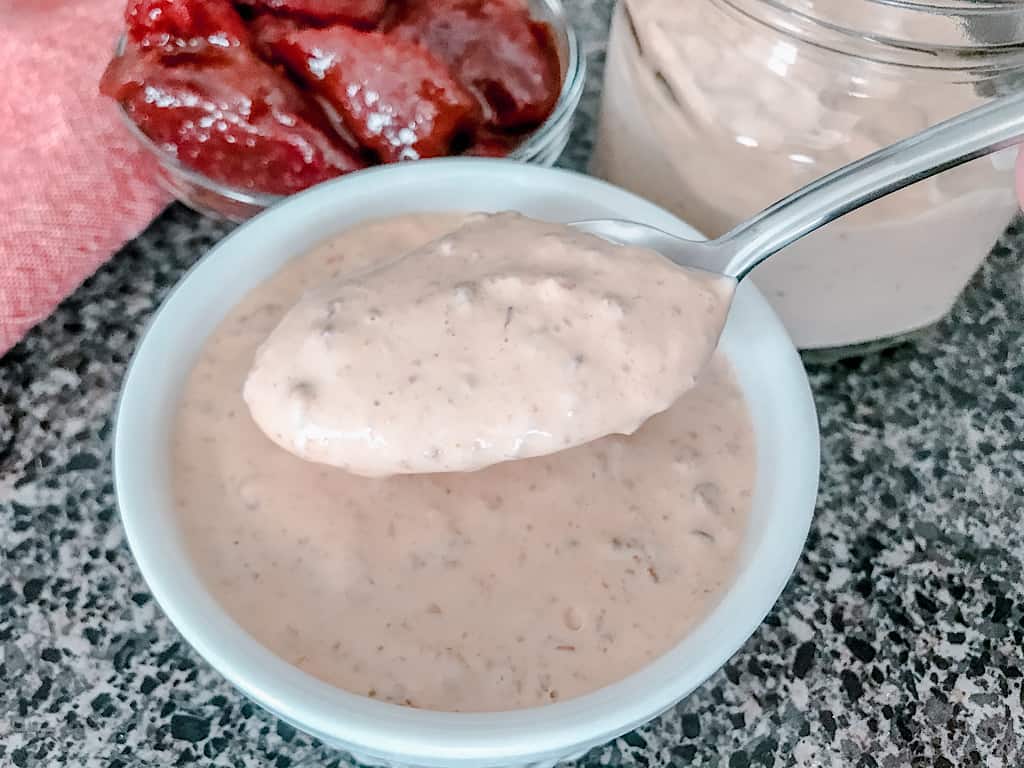 a spoonful of chipotle cream sauce