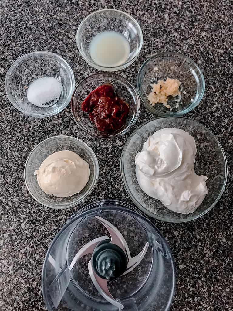Ingredients to make Creamy Chipotle Sauce & Dip