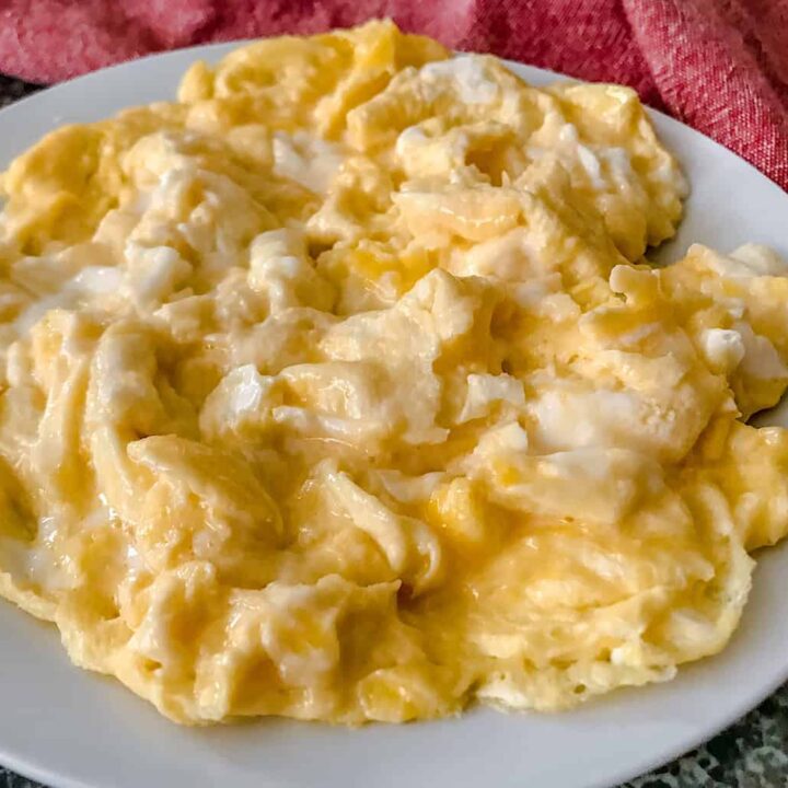 A plate of perfect scrambled eggs
