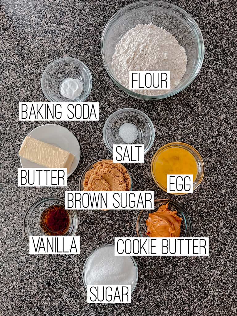 Ingredients for Cookie Butter Sugar Cookies