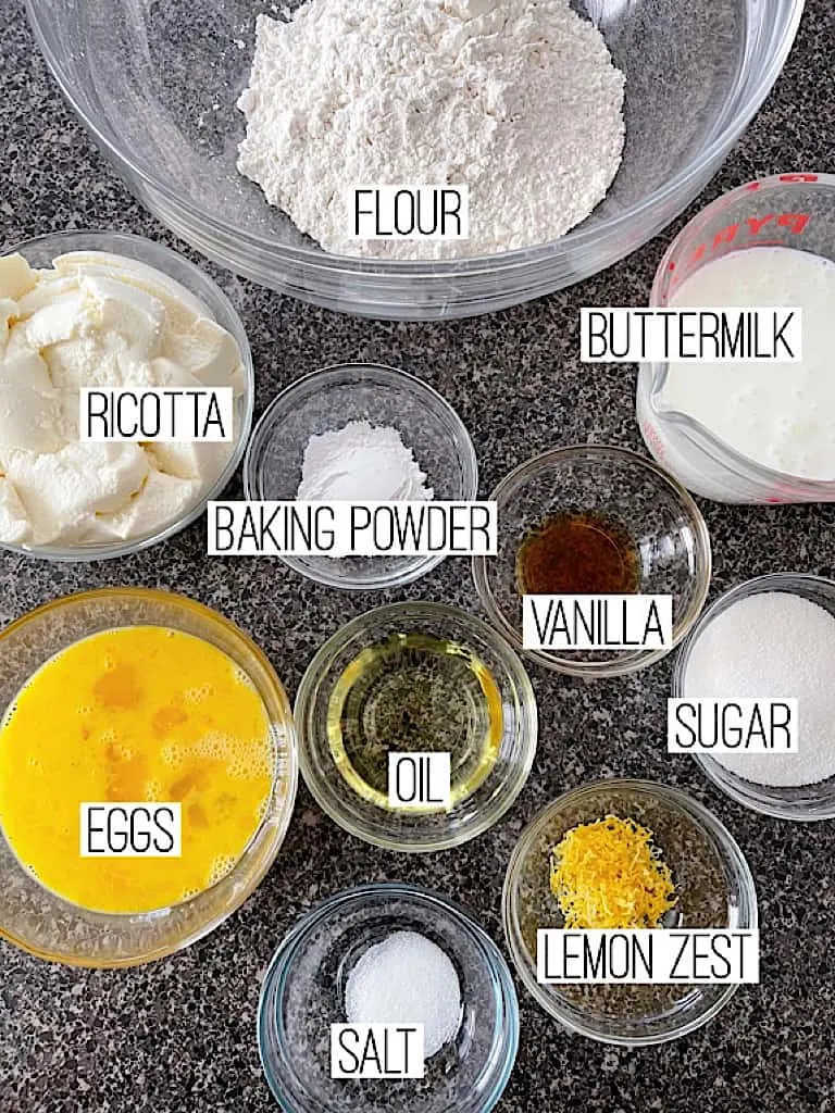 Ingredients for Lemon Ricotta Pancakes