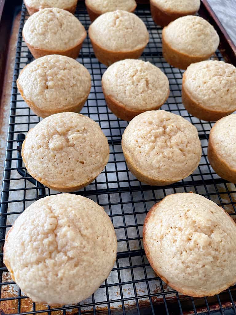 Let the muffins cool for a couple of minutes, then transfer to a cooling rack.