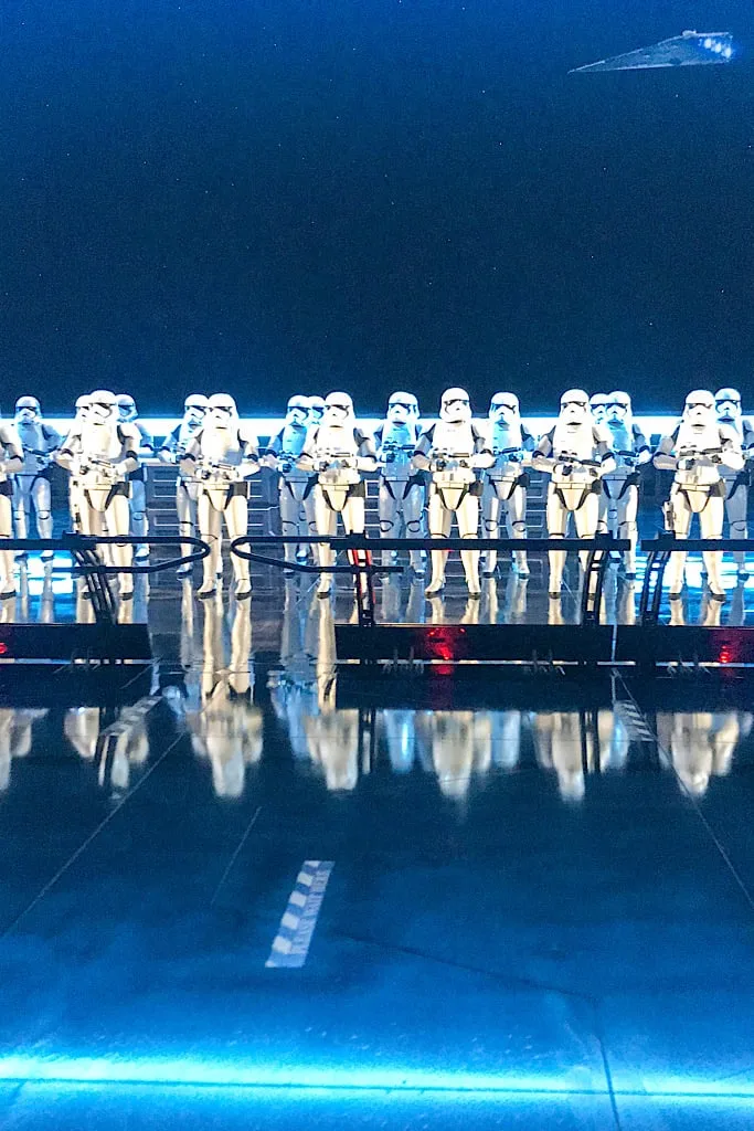 Line of Storm Troopers on Rise of the Resistance