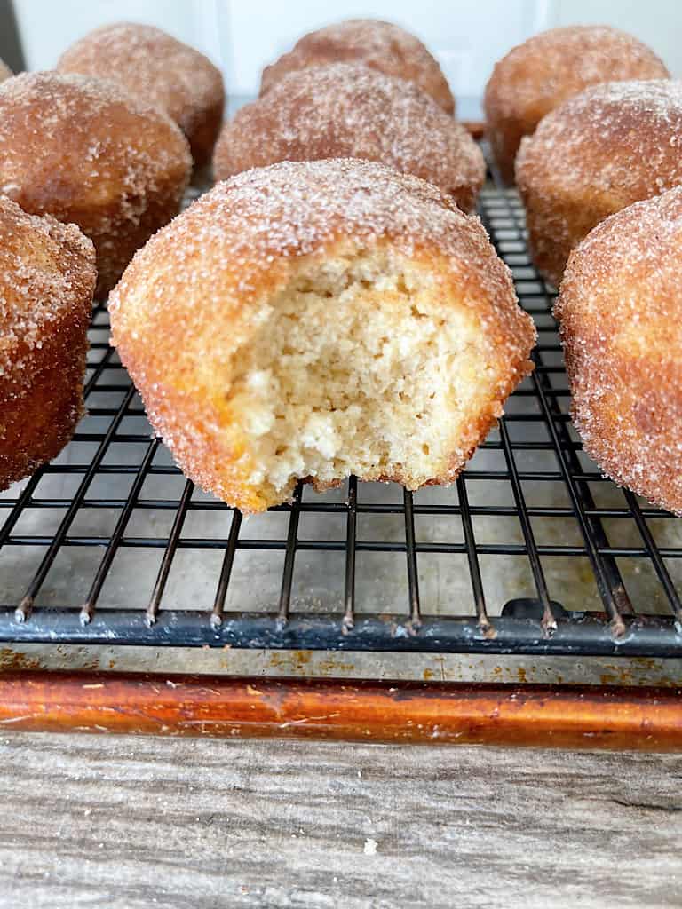 Churro Muffins on a cooling rack