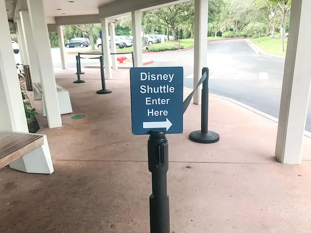 Entrance to shuttle pick up area