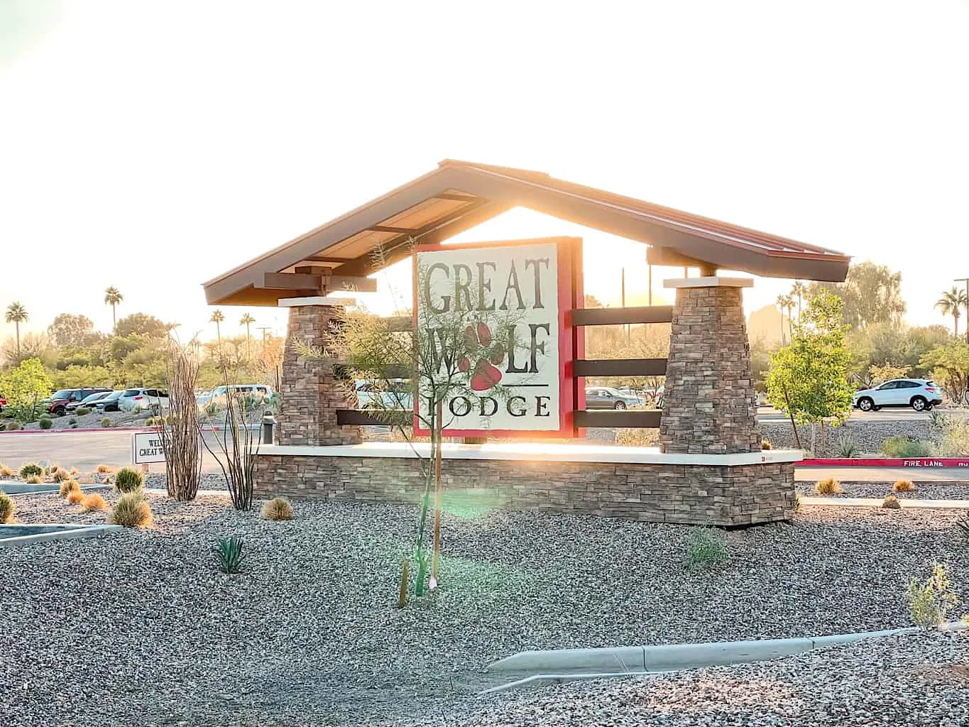 Street sign for Great Wolf Lodge in Arizona