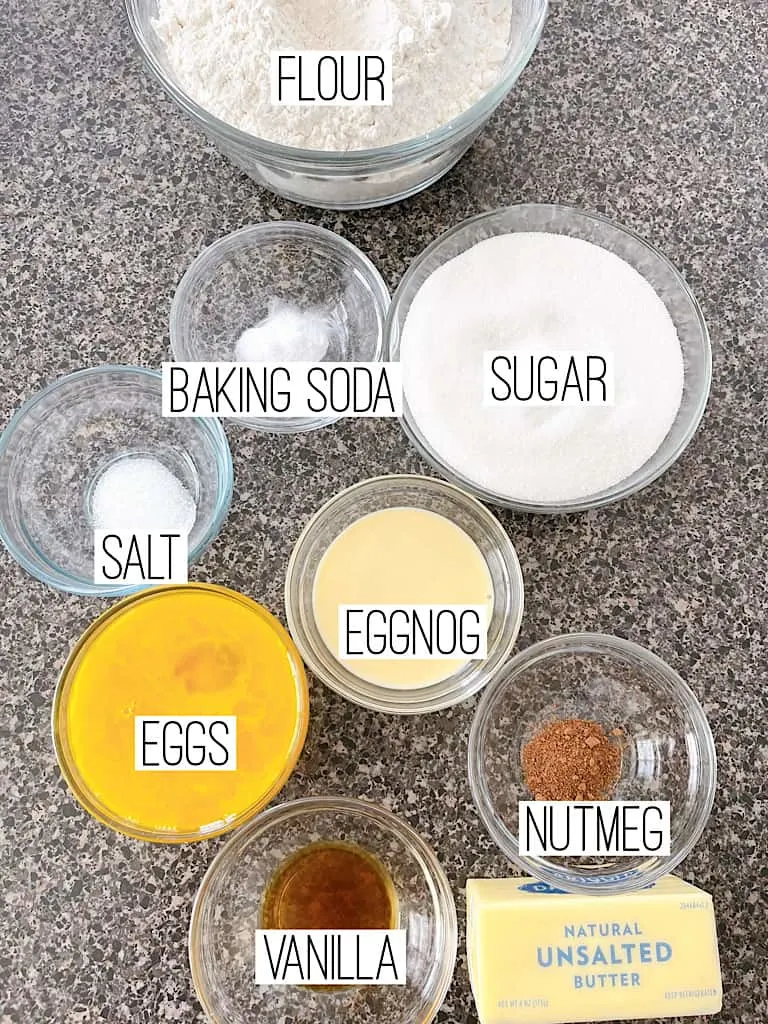 Ingredients for Eggnog Sugar Cookies