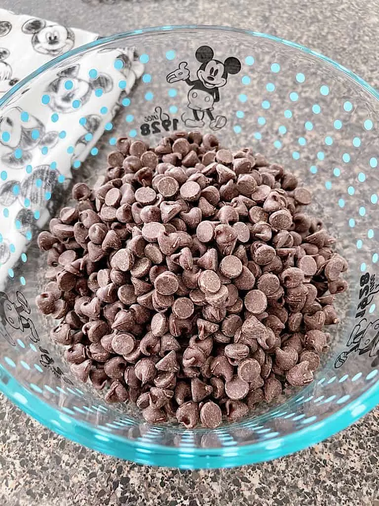 Add the chocolate chips to a microwave safe bowl.