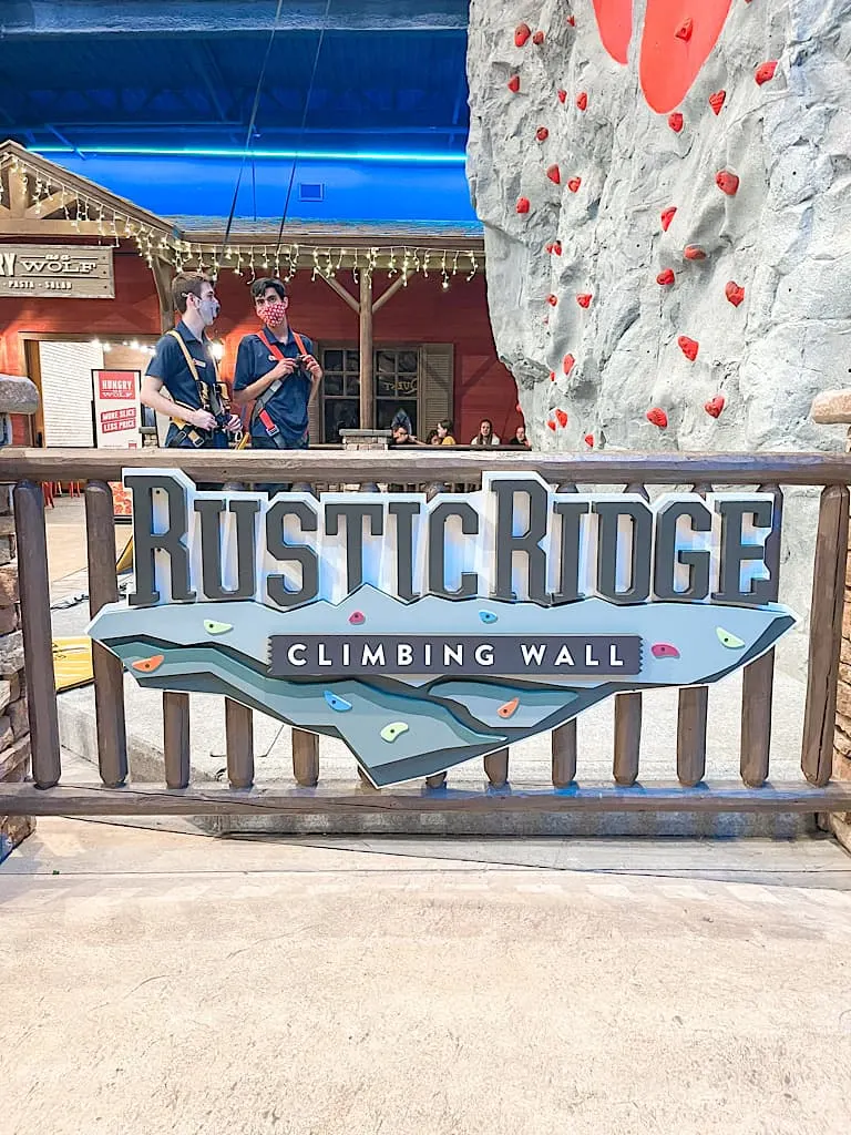 Rustic Ridge Climbing wall at Great Wolf Lodge included with a Wolf Pass