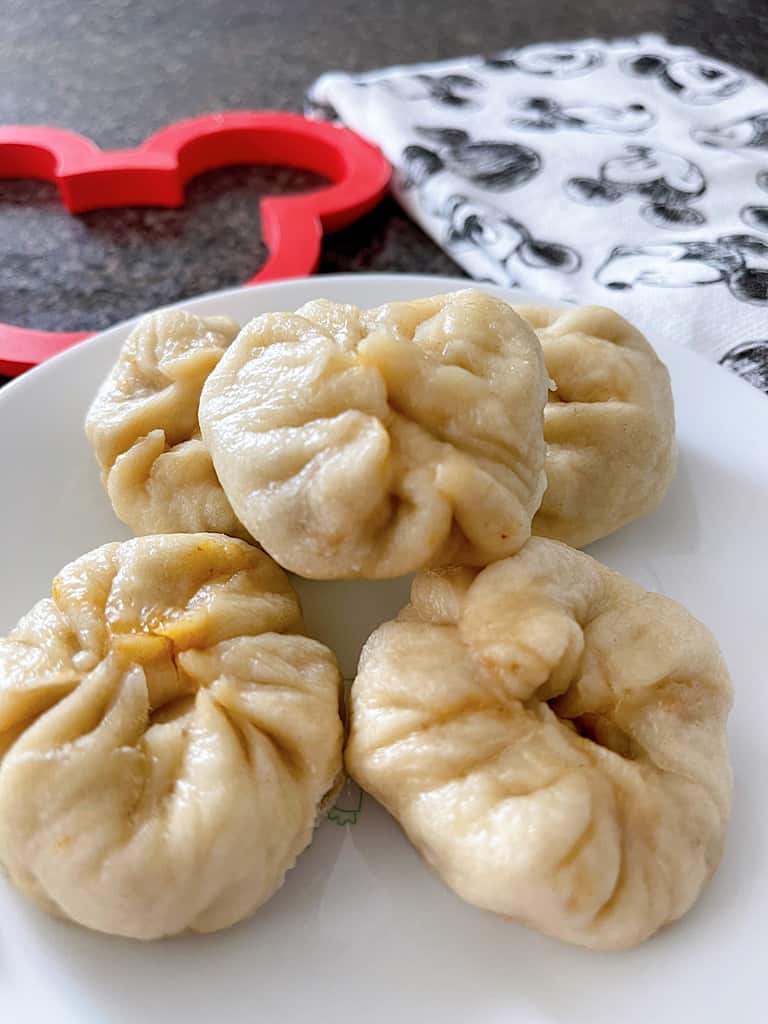 Copycat Disney Cheeseburger Pods on a white plate.