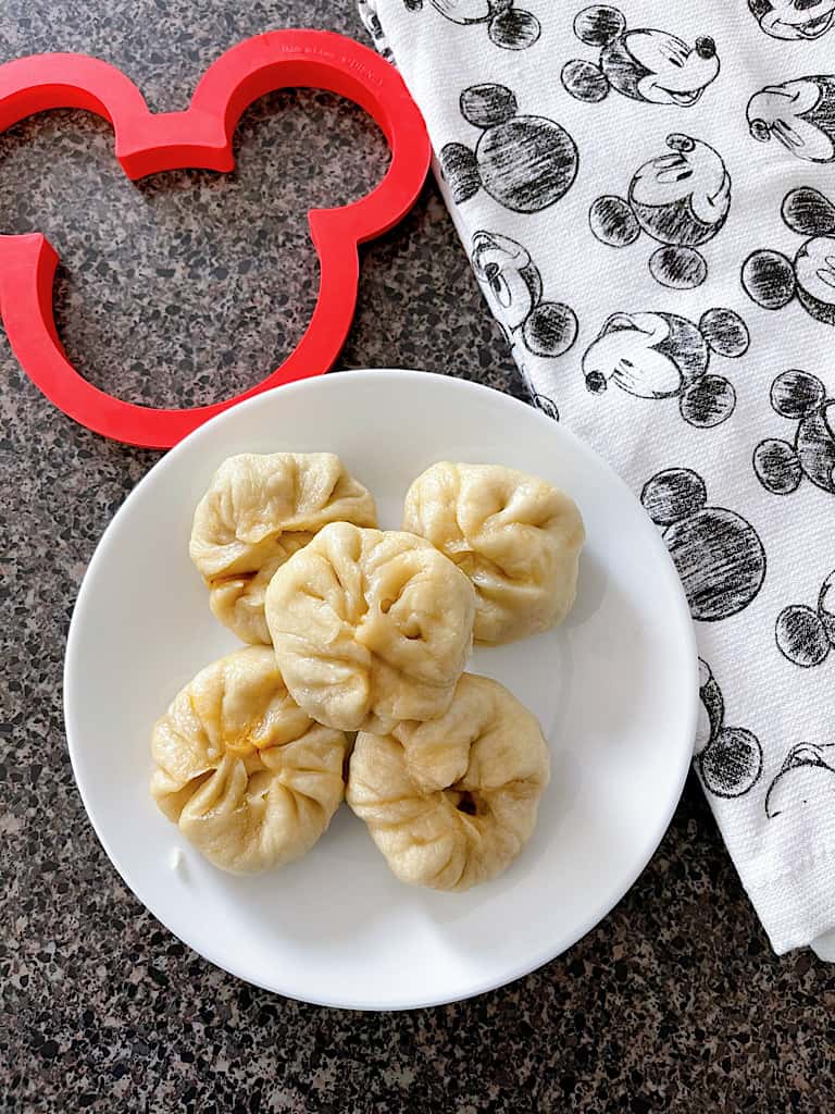 Homemade Disney World Cheeseburger Pods on a plate.