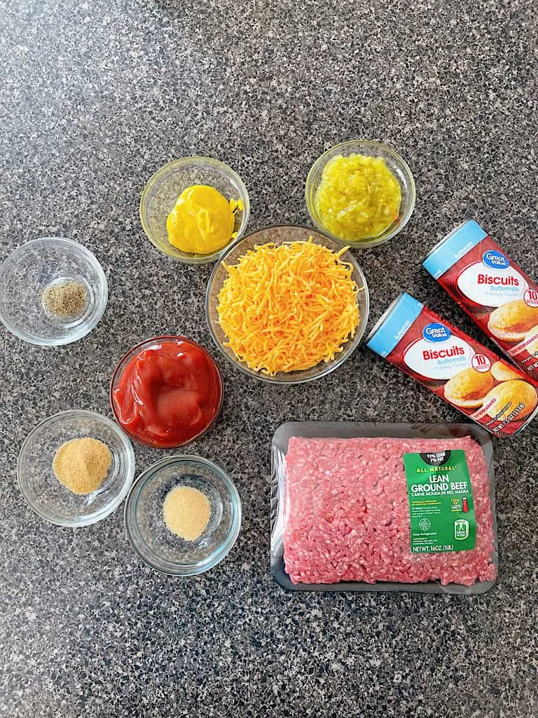 Ingredients to make Disney's Cheeseburger Pods at home.