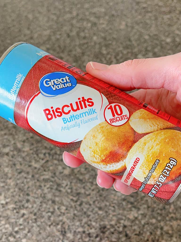 A can of refrigerated biscuit dough.