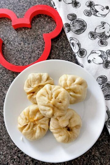 Homemade Disney World Cheeseburger Pods on a plate.