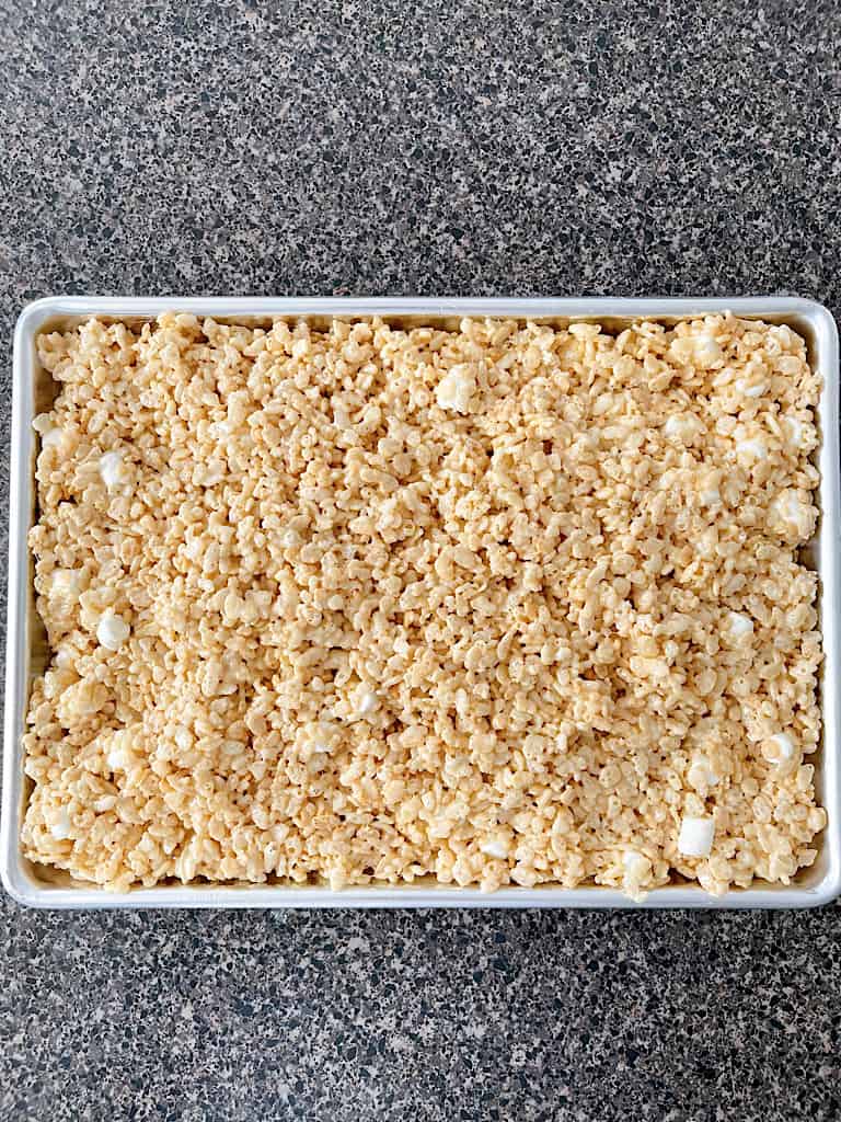 A pan of the Best Rice Krispie Treats.