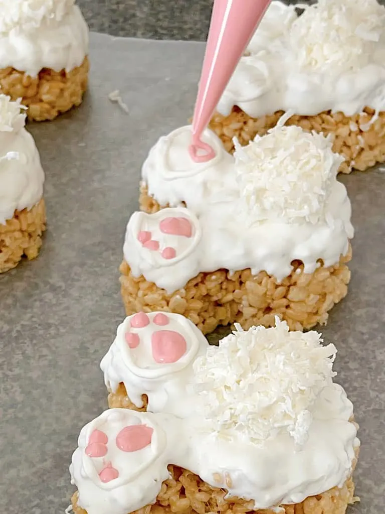 Mickey Bunny Tail Rice Krispie Treats.