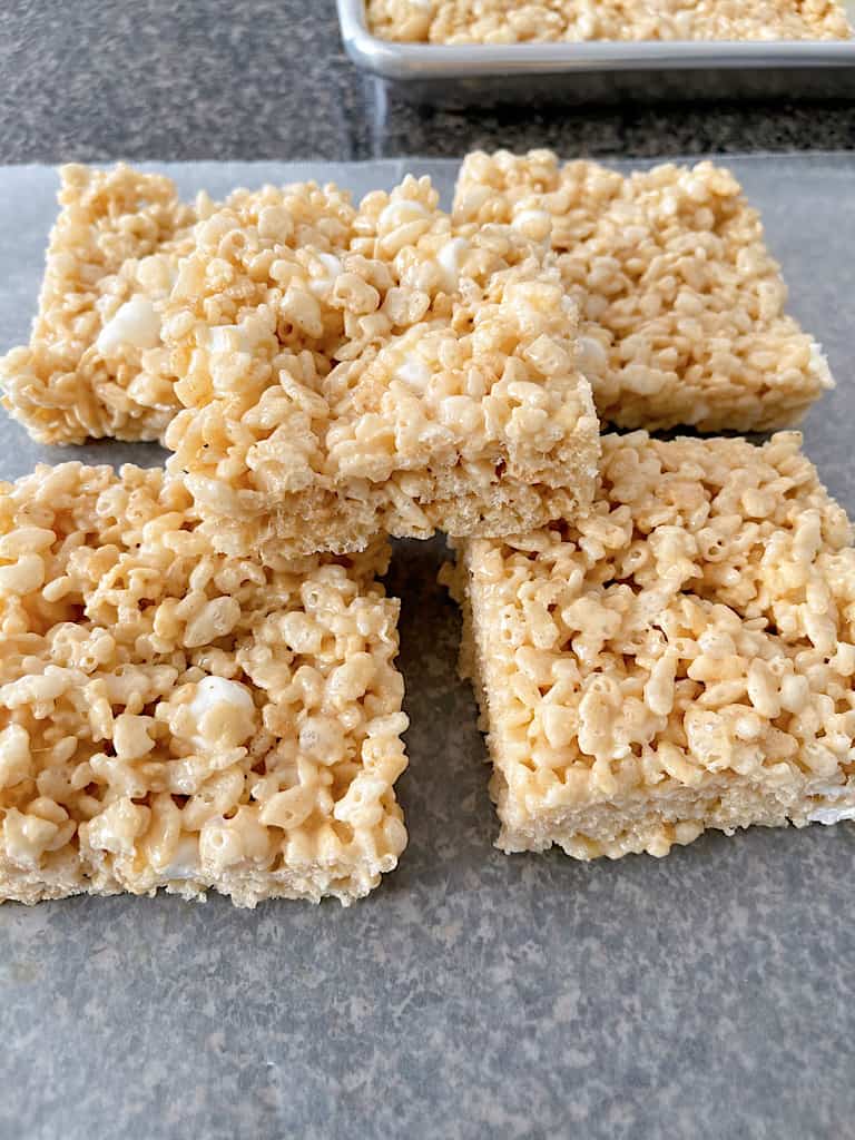 A stack of Rice Krispie Treats.