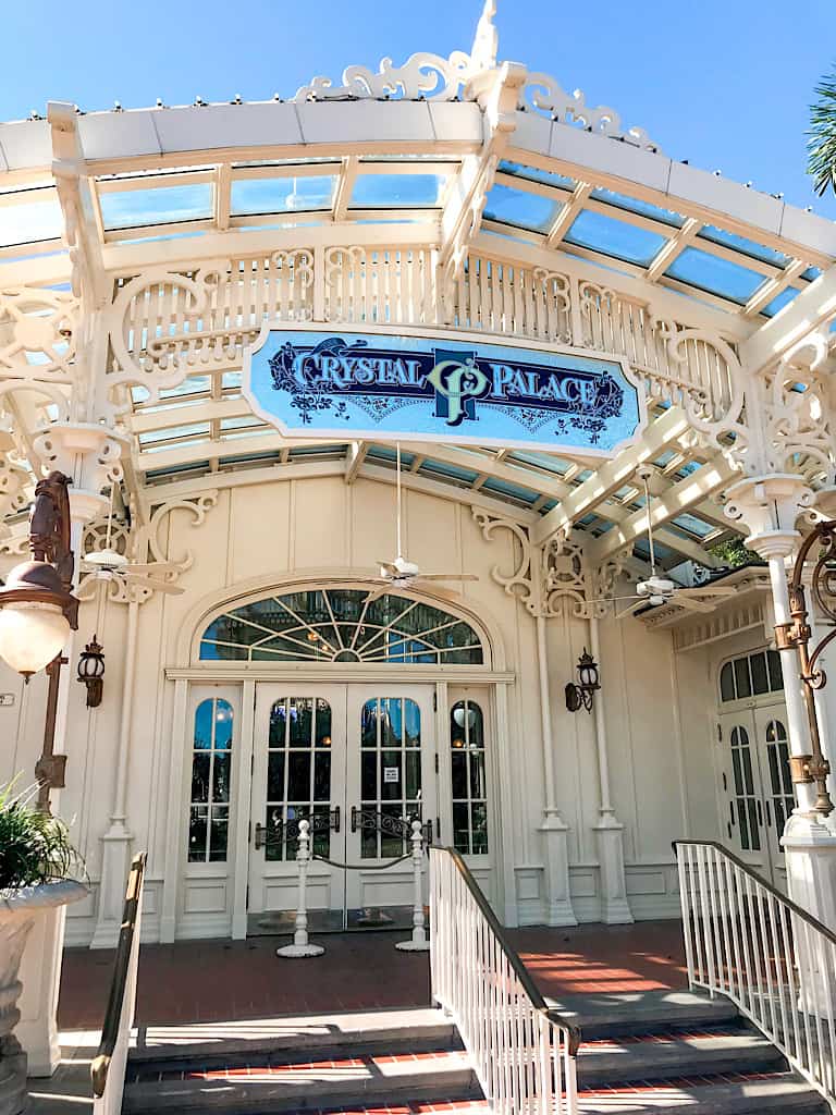 The entrance to Crystal Palace restaurant at Magic Kingdom.