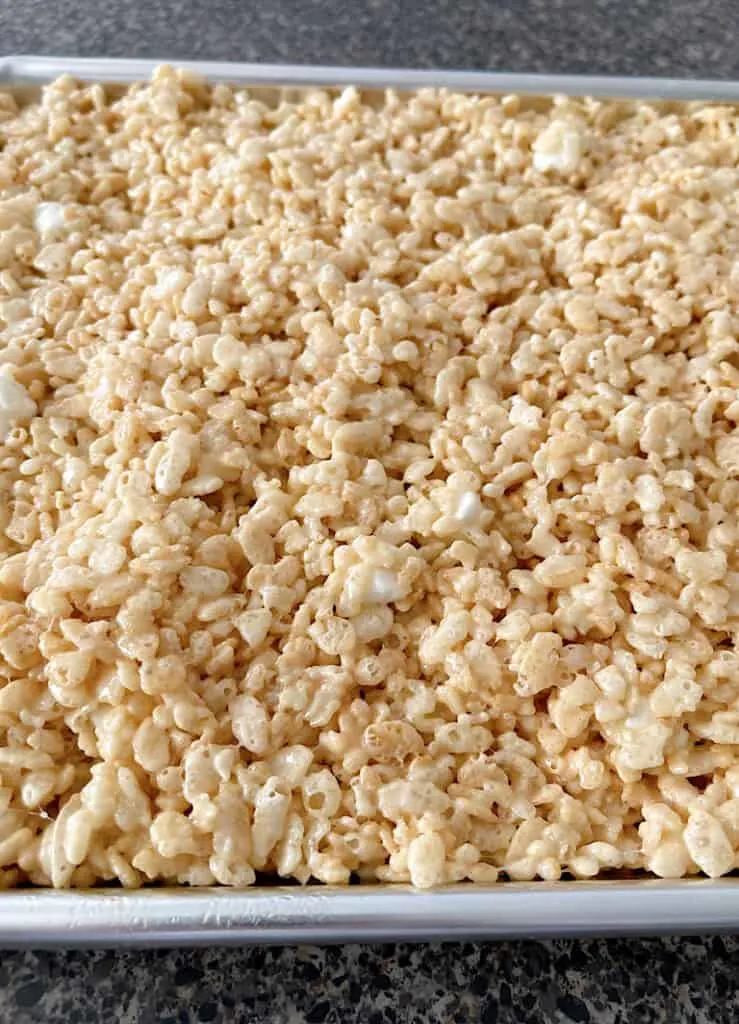 A close up picture of Rice Krispie Treats.