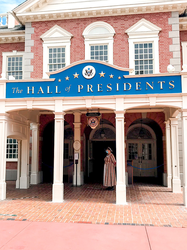 Entrance to Hall of Presidents at Disney's Magic Kingdom.