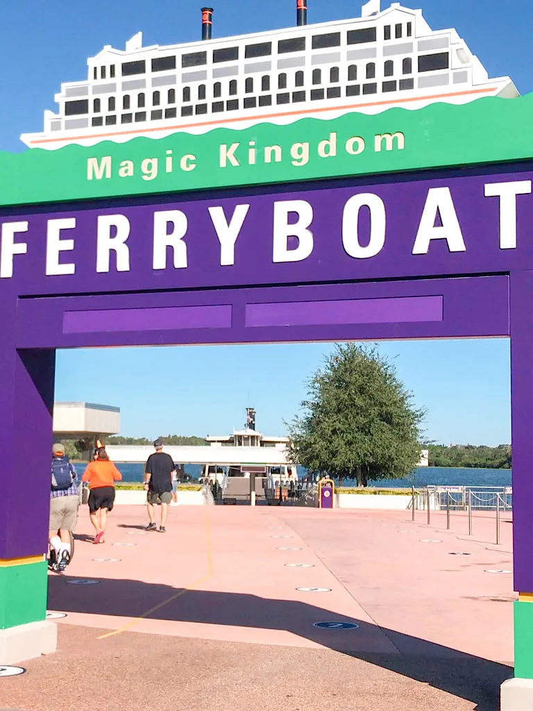 Ferry boat entrance to Magic Kingdom at Disney World.