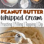 Peanut Butter Whipped Cream Pinterest image.