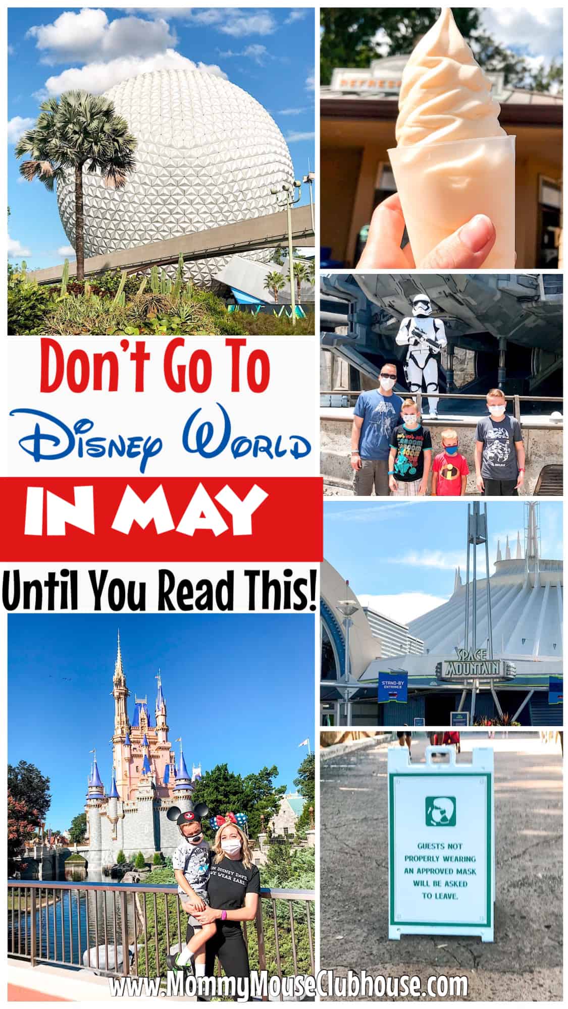 A collage of images at Disney World in May.