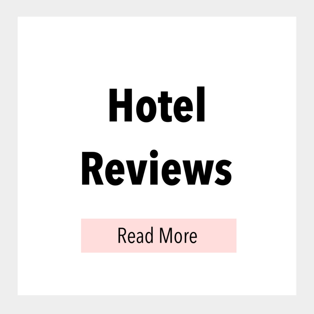 Text box that says, Hotel Reviews Read More.