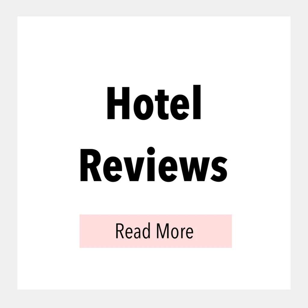 Text box that says, Hotel Reviews Read More.