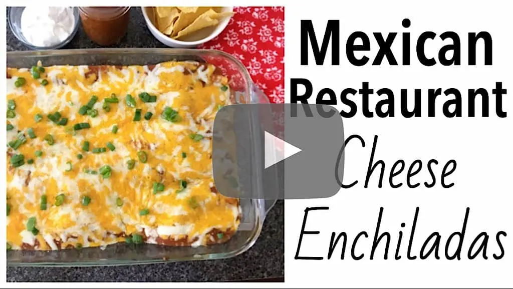 YouTube thumbnail image for Mexican Restaurant Cheese Enchiladas.