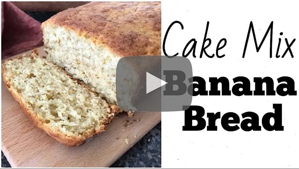YouTube thumbnail image for Cake Mix Banana Bread.