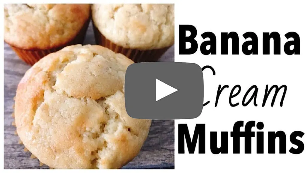 YouTube Thumbnail for Banana Cream Muffins.