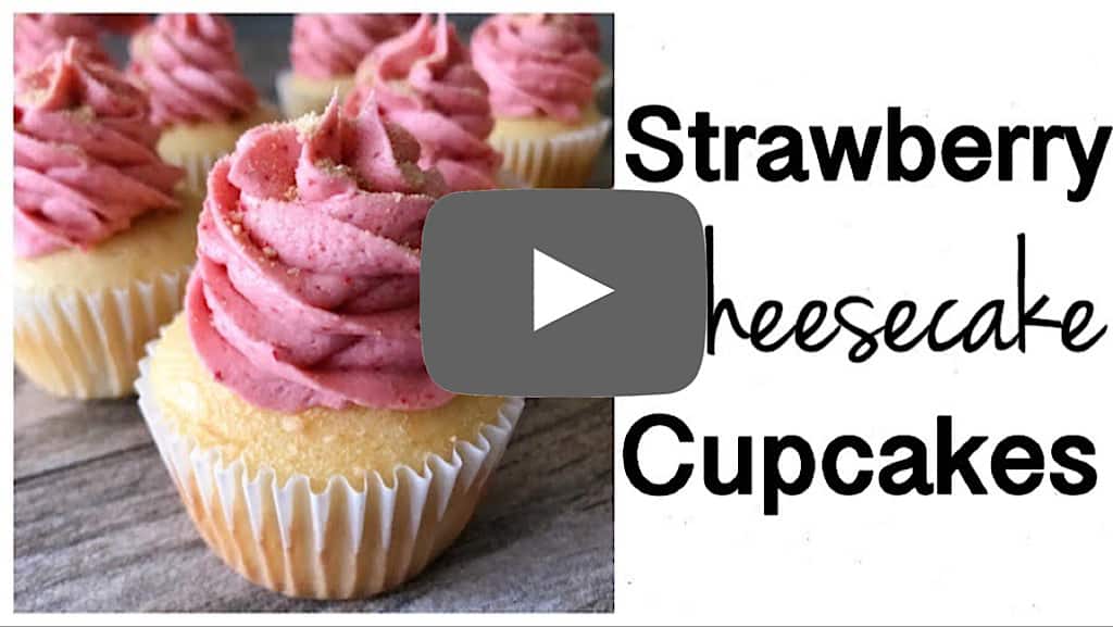 YouTube thumbnail image for Strawberry Cheesecake Cupcakes