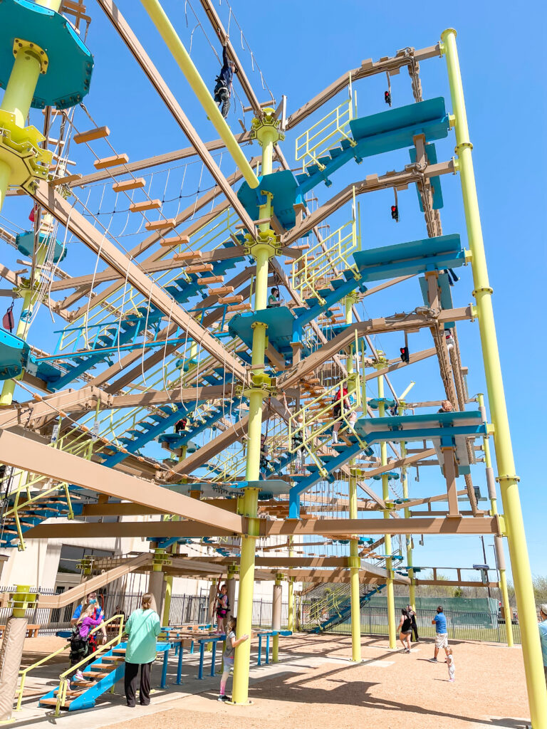 Ropes course at Great Wolf Lodge Texas.