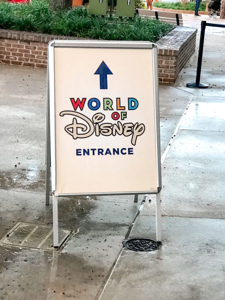 World of Disney entrance sign.