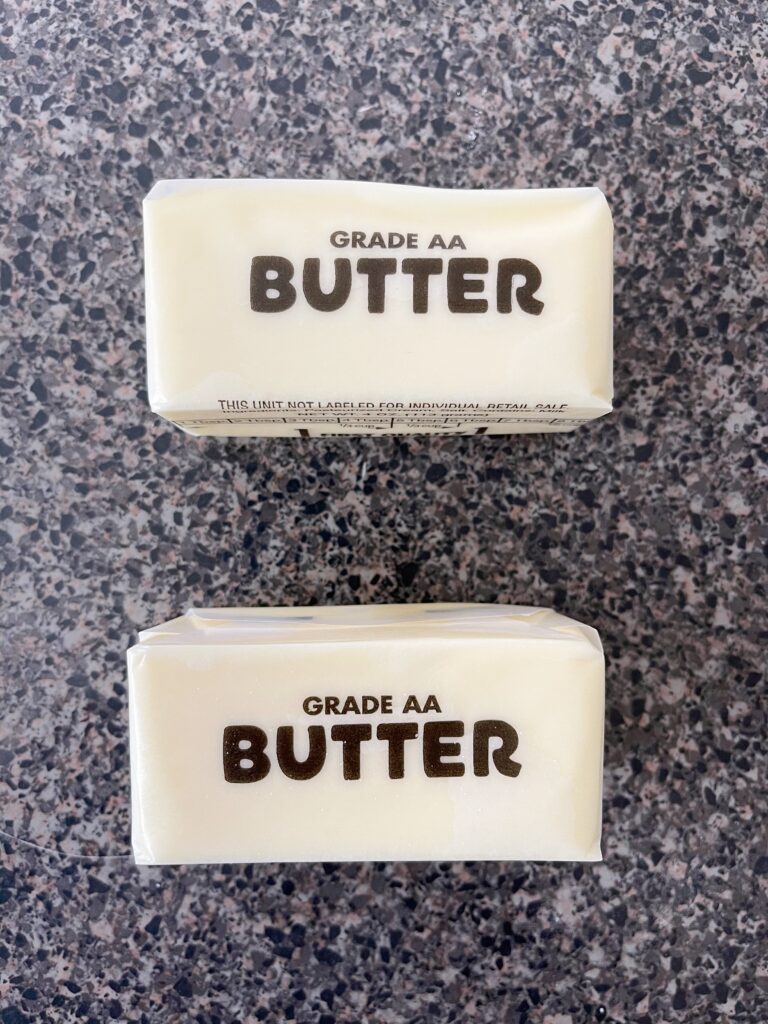 Two sticks of salted butter.