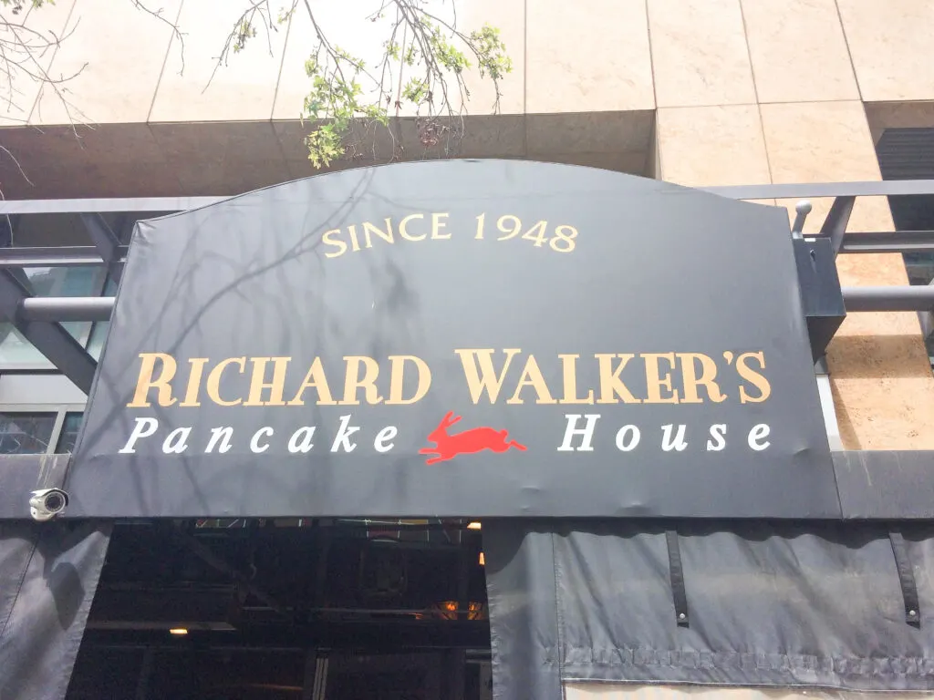 Entrance to Richard Walker's Pancake House in San Diego California.