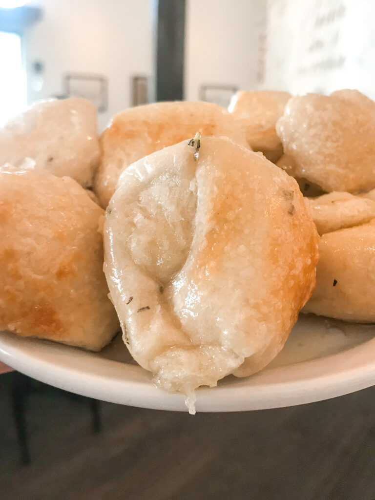 A plate of Garlic Knots from Pizza Nova in San Diego.
