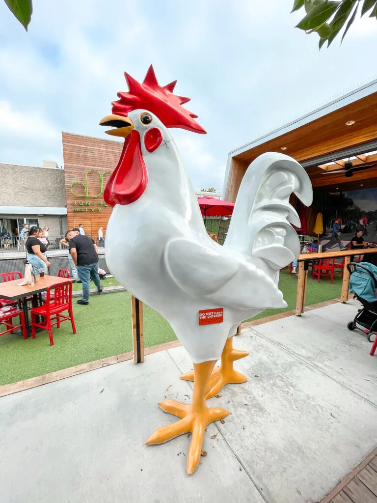 A large chicken outside The Crack Shack in downtown San Diego.