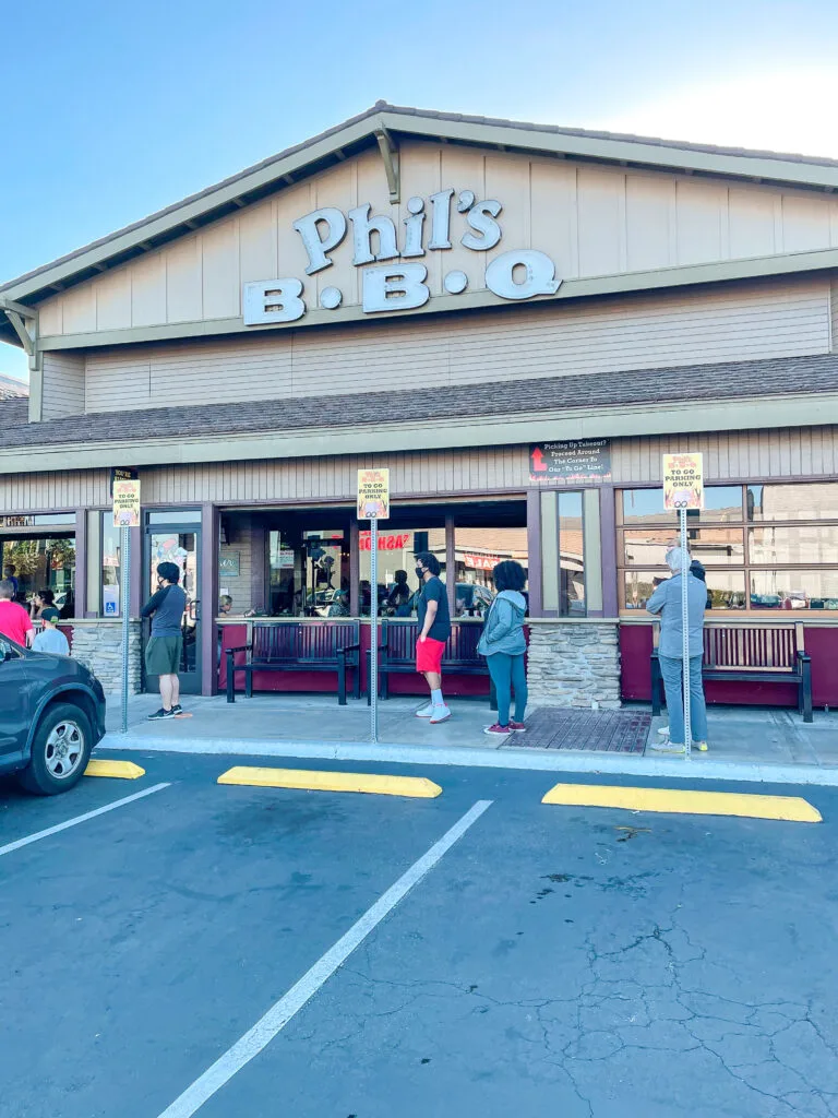 Outside view of Phil's BBQ in Point Loma San Diego, California.