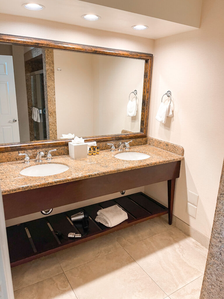 Bathroom double vanity.